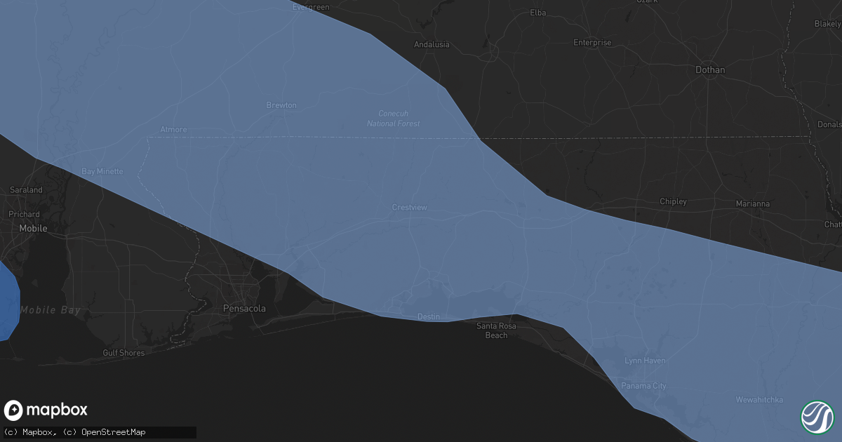 Hail Map in Atmore AL on June 16 2023 HailTrace